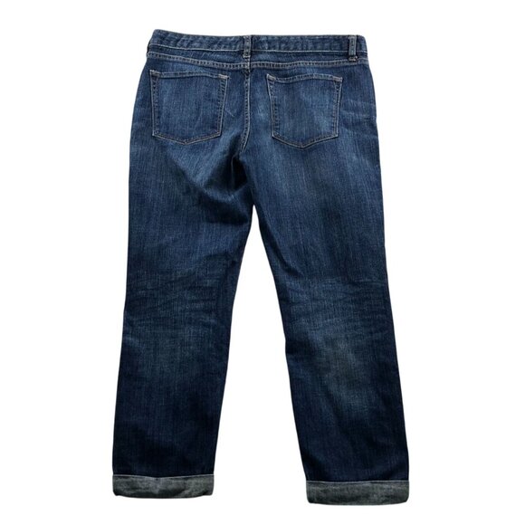 Banana Republic Womens Jeans Size 30/10 Blue Denim Straight Leg Cuffed Cropped - Picture 2 of 16